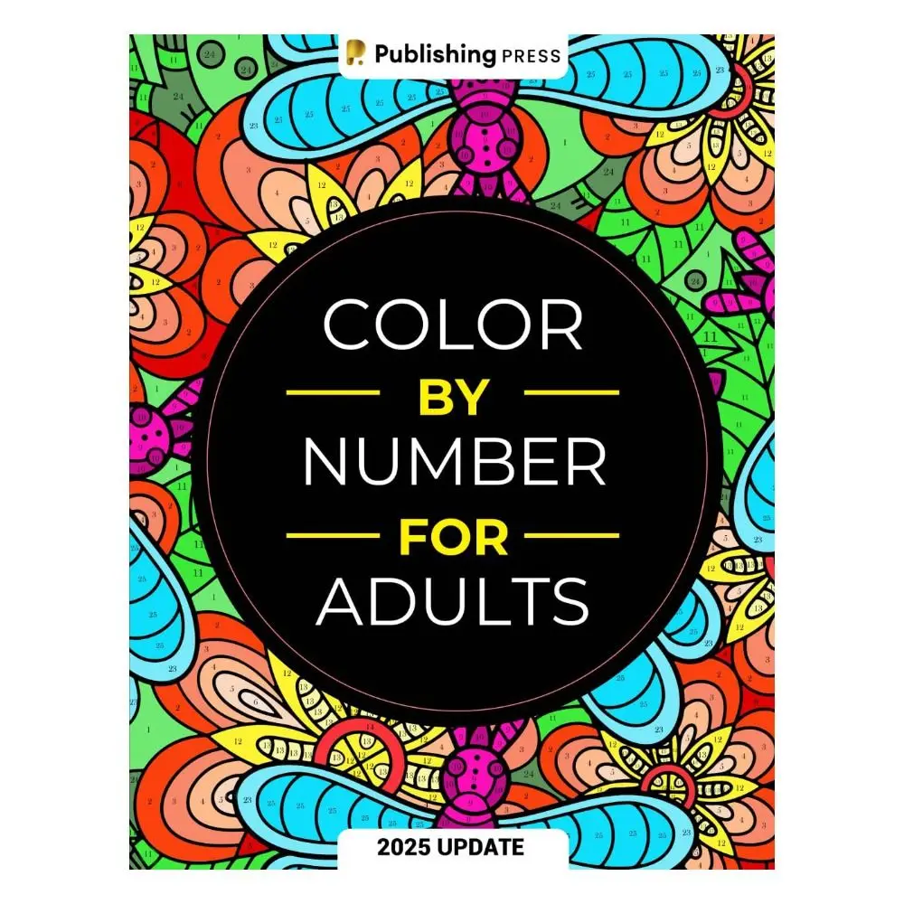 80-seitiges Malbuch zum Ausmalen nach Zahlen für Erwachsene, Angst- und Stressabbau, einzigartiges Hintergrund-Malbuch für Männer, Frauen, Teenager Image