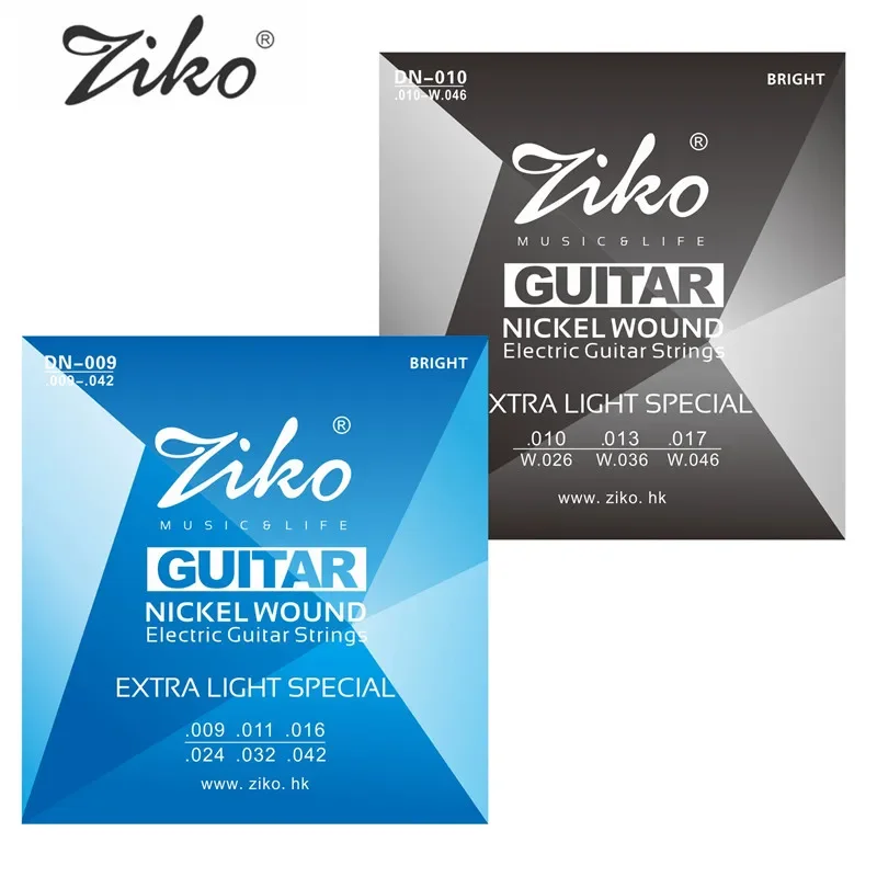 ZIKO E-Gitarrensaiten 009-042 010-046 Nickel umsponnen, extra leicht, spezielle Musikinstrumente, Zubehör, Teile Image