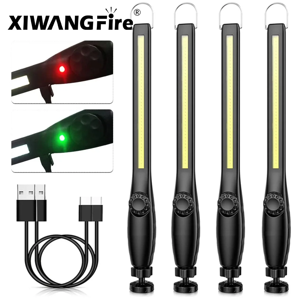 1-10 stücke COB LED Taschenlampe Magnetische Arbeit Licht USB Aufladbare Taschenlampe Tragbare Laterne Inspektion Licht Camping Auto Reparatur lampe Image