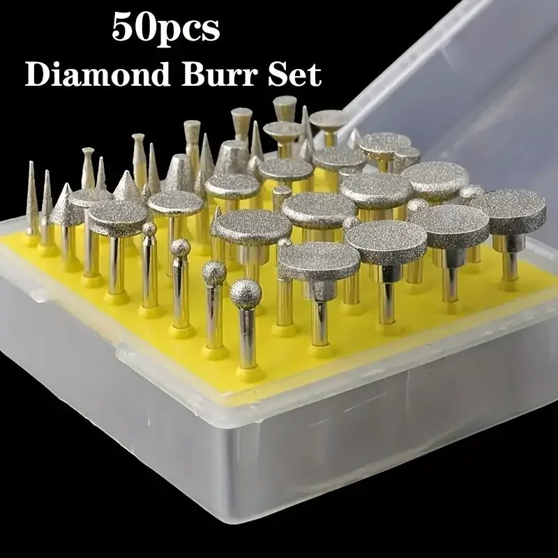 Oudtinx 50 stücke diamant beschichteter Schleif kopf Schleif grate für Dremel Dreh werkzeug Image