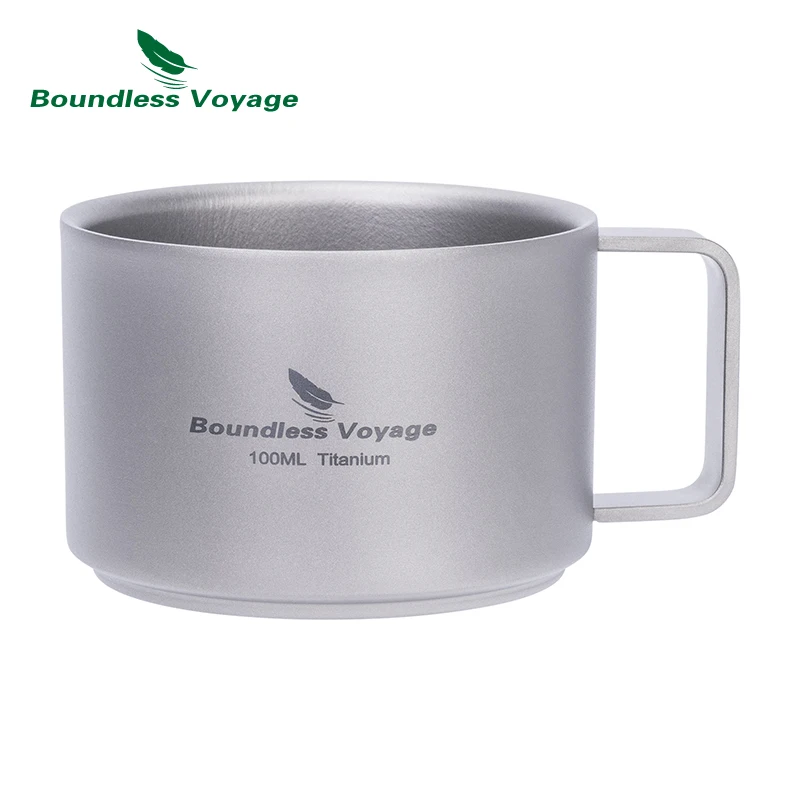 Boundless Voyage Titan doppelwandige Kaffeetasse Mini-Campingbecher 100 m Ti3085D Image