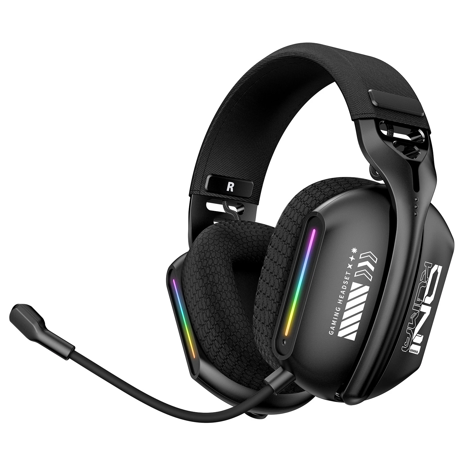 ONIKUMA Kabelloses Gaming-Headset: 2,4 G/kabelgebunden/Bluetooth-3-Modi, biegbares HD-Mikrofon, weiche Ohrpolster, immersiver Sound für PC/PS4/5 Image