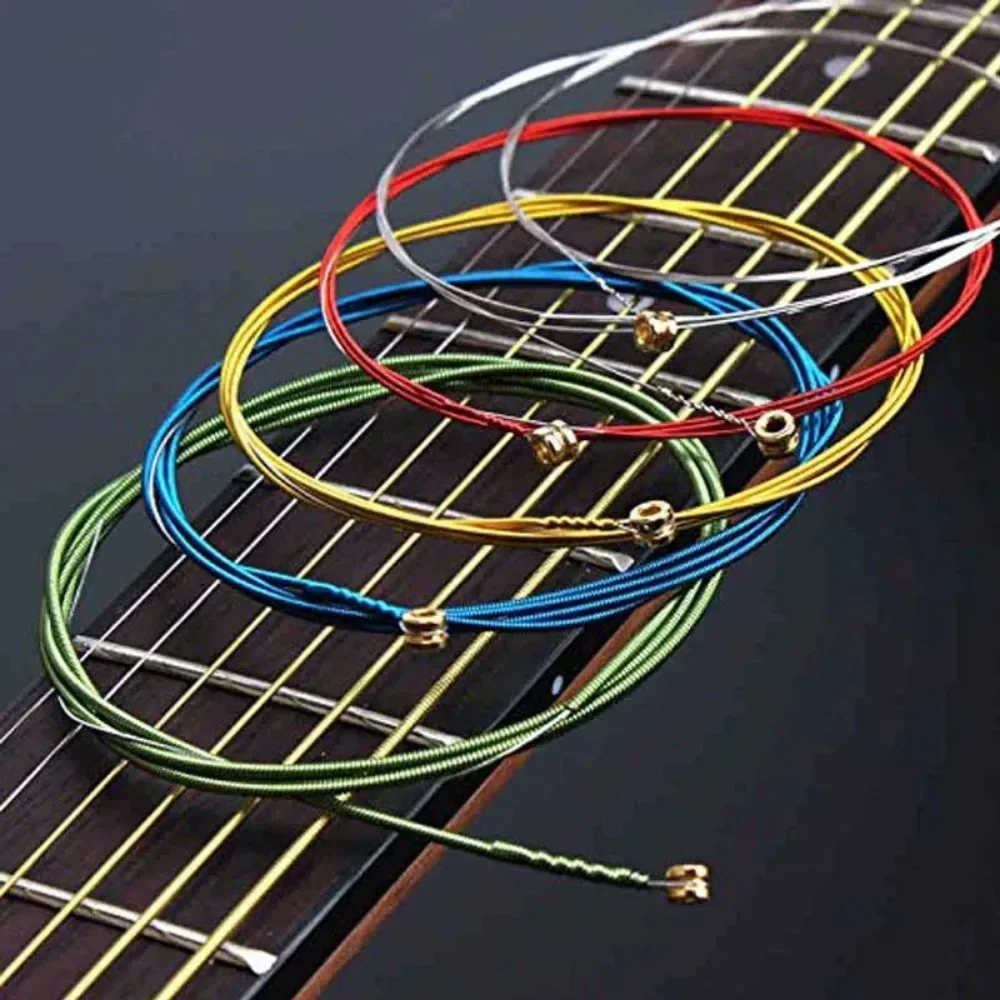 6 Teile/satz Multi Farbe Akustische Gitarre Saiten Regenbogen Bunte Gitarre Saiten E-A Für Akustische Folk Gitarre Klassische Guitar11 Image