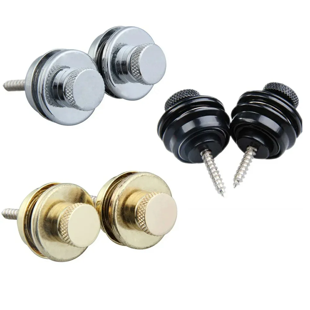 2/4 stücke Elektrische Gitarre Straplock Zink-legierung Bass Sicherheit Straplocks Flach Kopf Nicht-slip Ersatz Musical Instrument Zubehör Image