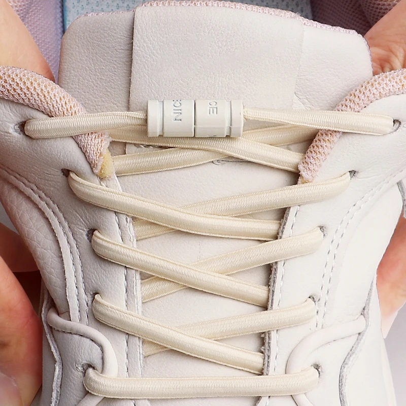 Elastische Schnürsenkel ohne Bänder, Metallschnalle, Schnürsenkel, Sneakers, flache Schuhe, keine Schnürsenkel, Schuhzubehör für Kinder und Erwachsene, 1 Paar/2 Paar Image