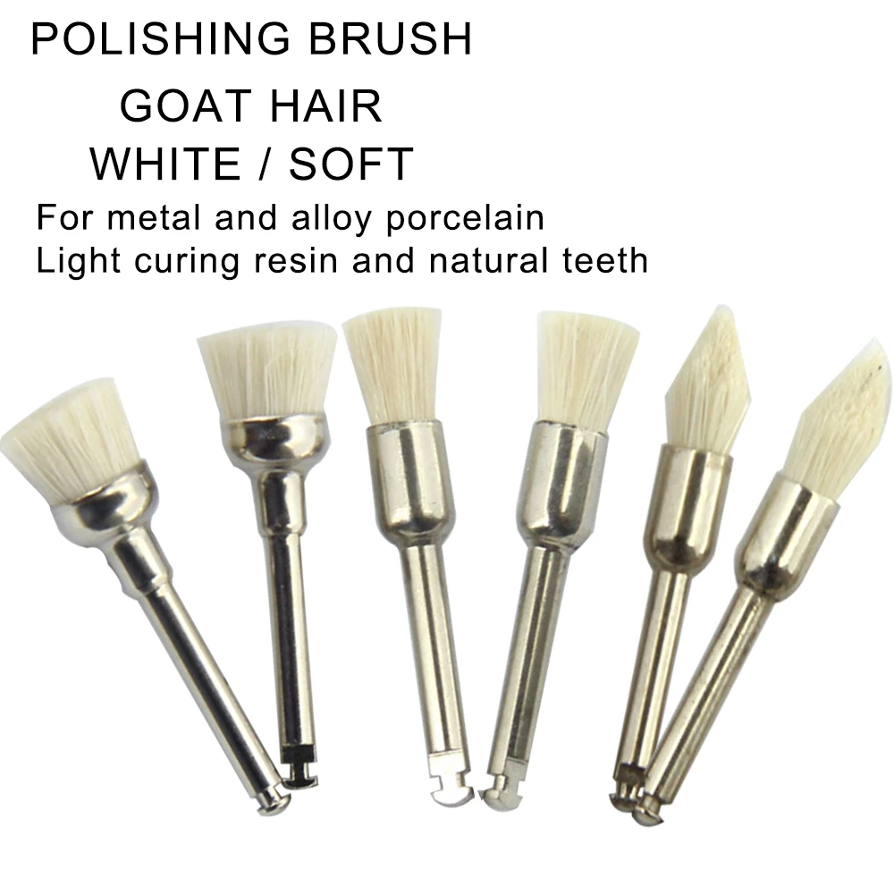 5 teile/paket Ziegenhaar Dental Polierer Harz Natürliche/Keramik Zähne Weiche Polieren Pinsel Für Low-Speed Handstück Dental material Image