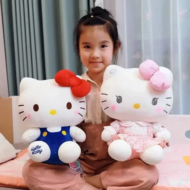Heißer Verkauf 1-10 Stück Sitzhaltung Hello Kitty Anime Hello Kitty Plüschtier Plüschkissen Mädchen Geburtstagsgeschenk Kawaii Hello Kitty Puppe