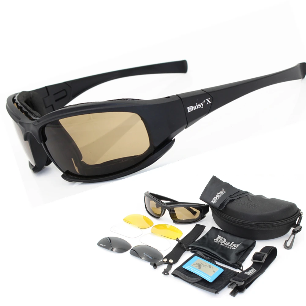 Daisy X7 Moto-Brille für Herren, Militär-Polarisierte Sonnenbrille, Kugelsichere Airsoft-Schießbrille, Motorrad- und Fahrradbrille Image