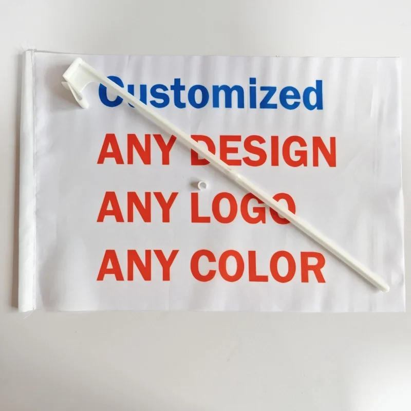 1 Stück individuelle Polyester-Autoflagge – 30 x 45 cm, individuell mit Ihrem Design, patriotisches Banner für Sportveranstaltungen, Parate und Autodekoration Image