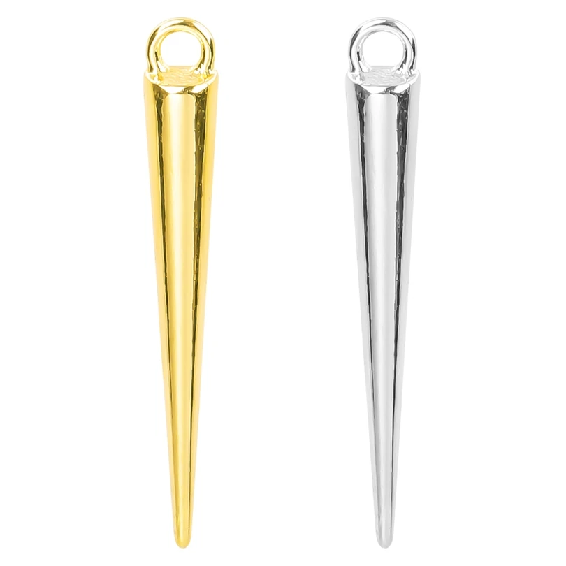 20 stücke Gothic Punk Lange Spitzen Kegel Charms Für Ohrringe Machen Liefert Metall Silber/Gold Farbe Persönlichkeit DIY Zubehör groß
