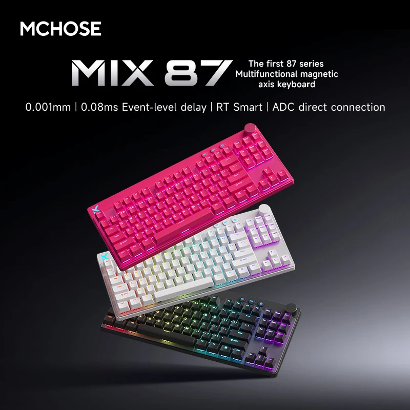Mchose Mix87 Magnetische Switch-Tastatur, kabelgebundene Gaming-Tastatur, 8K + 256K, Esport 0,08 ms, niedrige Latenz, E-Sports, individuelles Gamer-Zubehör Image