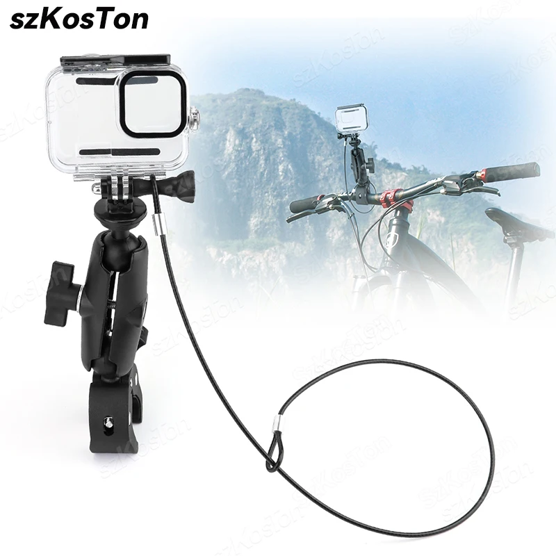 Für GoPro Zubehör 60CM Edelstahl Schwarz Lanyard Tether für Go Pro 13 12 11 10 9 8 Insta360 X4 DJI OSMO Action 4 Kamera Image