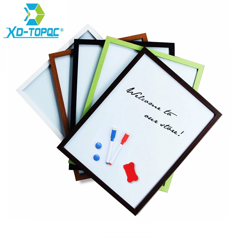 A3 Whiteboard Holz Rahmen Magnetische 30*40cm Glatte Holz Bulletin Nachricht Trockenen Löschen Weiß Bord Schreibtafel Kostenloser zubehör Image