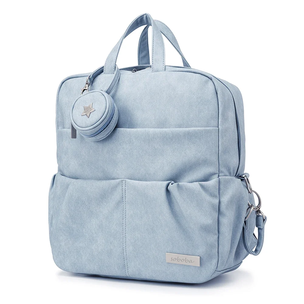Soboba Neuer Wickelrucksack für Neugeborene, große Kapazität, wasserdichte Wickeltasche mit Schnullerhalter, stilvolle Wickeltaschen Image
