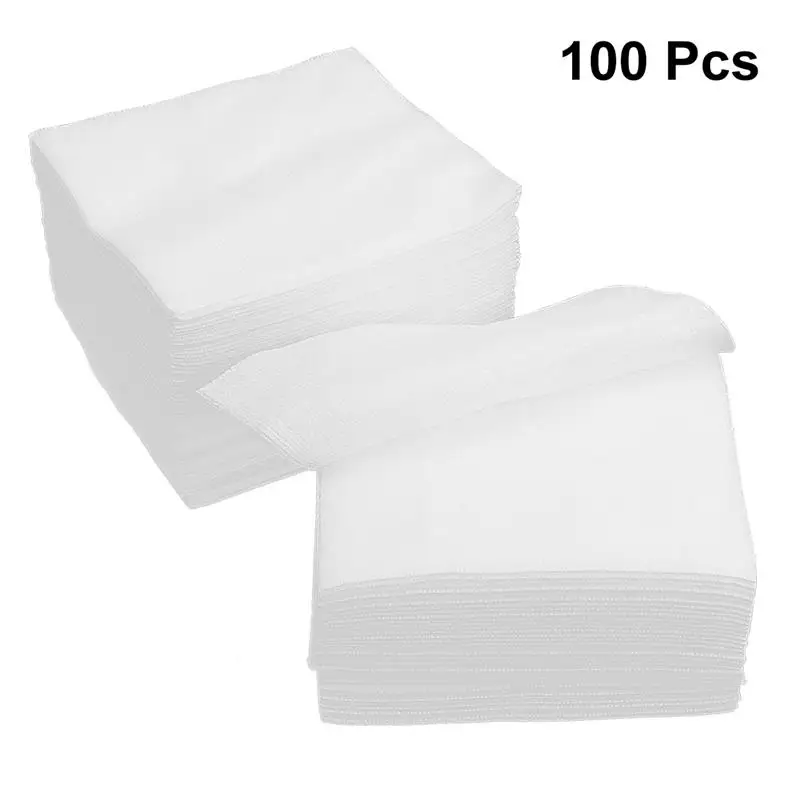 100 Stück Vlies-Gaze-Schwamm, Erste-Hilfe-Mulltuch, Wundversorgung, Erste-Hilfe-Wattepads (gefaltete Größe 10 x 10 cm, entfaltbare Größe 20 x 20 cm)