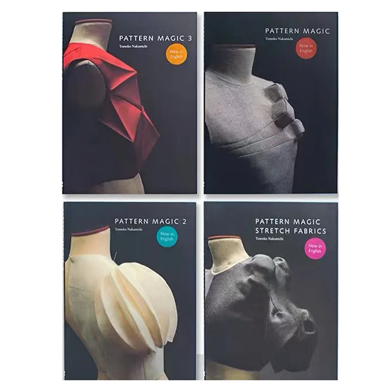 4 Bücher/Set Tomoko Muster magisches Buch Band 1-4 Stretch Stoffe Kleidung Schneiden Design Lehrbuch