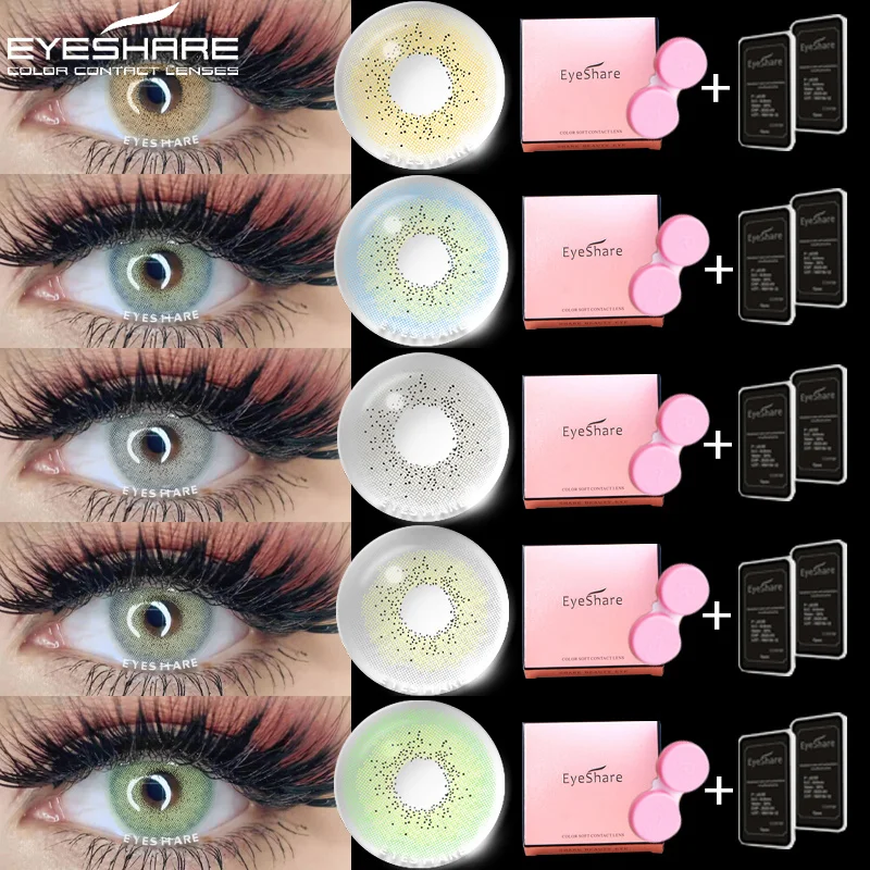 EYESHARE 1 Paar farbige Kontaktlinsen für Augen, schöne Pupillen-Kontaktlinsen, jährliche Verwendung, kosmetische Schönheit, Augenlinsen, farbige Linsen Image