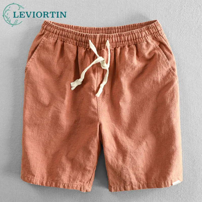 Männer Sommer Baumwolle Leinen Shorts Japan Candy Farbe Strand Urlaub Zu Hause Männlich Einfache Casual Slim Fit Harajuku Weiche Dünne Shorts Hosen
