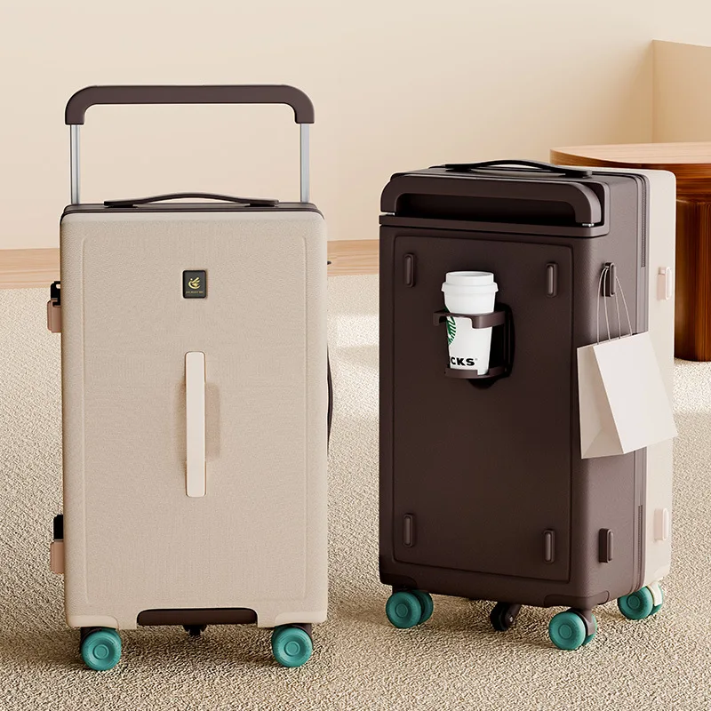 Breiter Rollkoffer mit Lenkstange Multifunktionale Reisetaschen Großvolumiger Rollkoffer