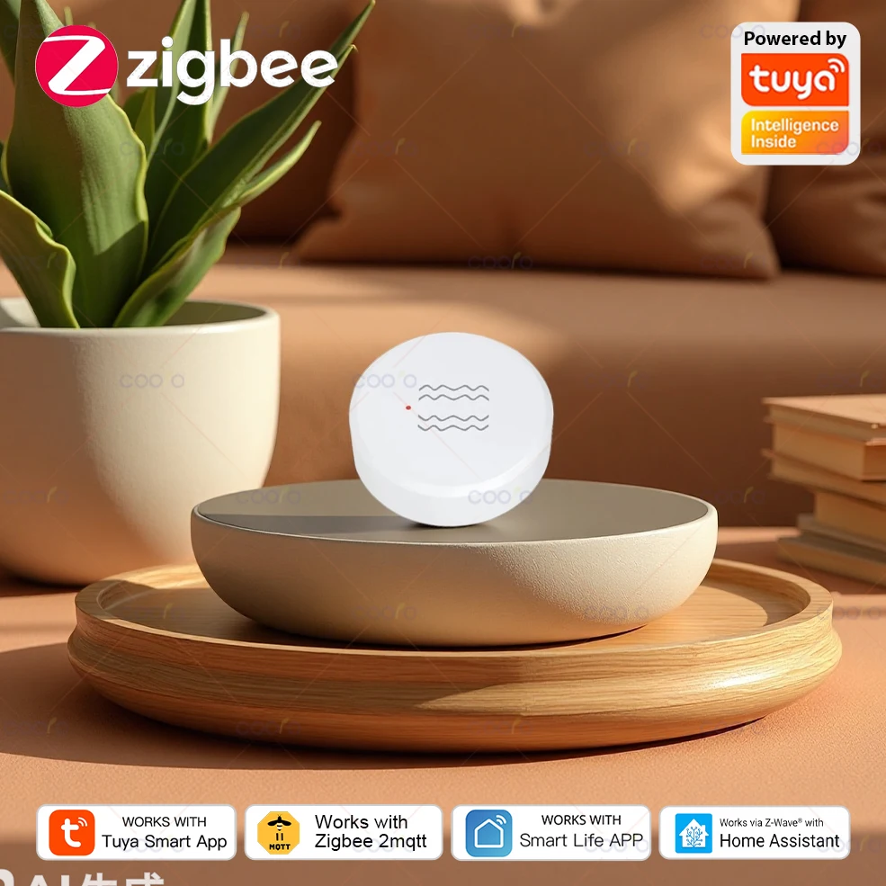 Zigbee Smart Vibration Sensor Sicherheit Schutz Tuya Smart Life App Echtzeit Motion Shock Alarm Unterstützung Zigbee2MQTT Image