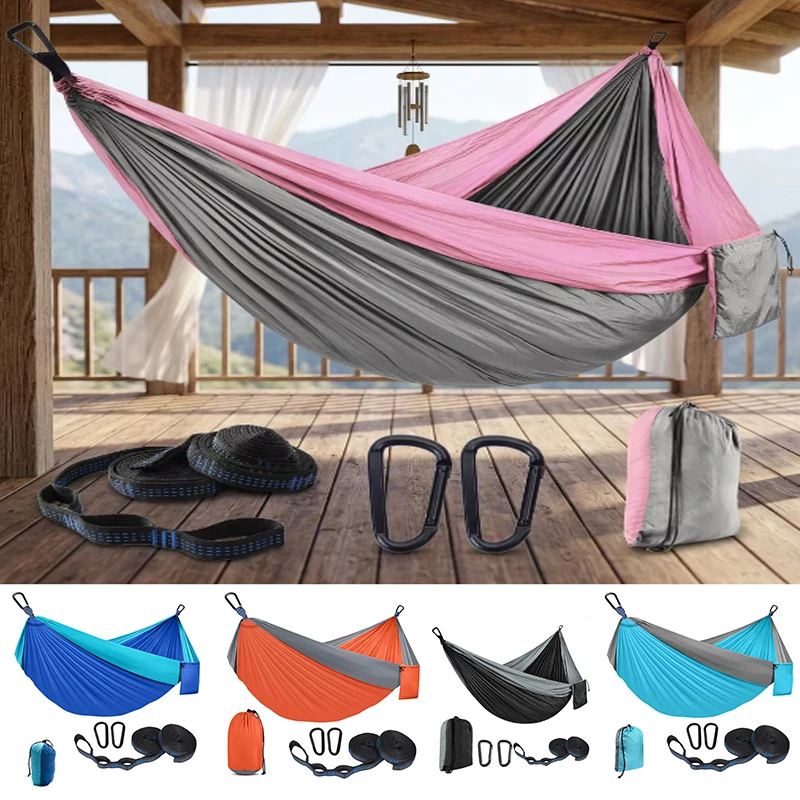 Große Doppel-Hängematte für Camping, Garten, Hinterhof, Entspannung, Komfortable Outdoor-Hängeliege für Zwei Personen