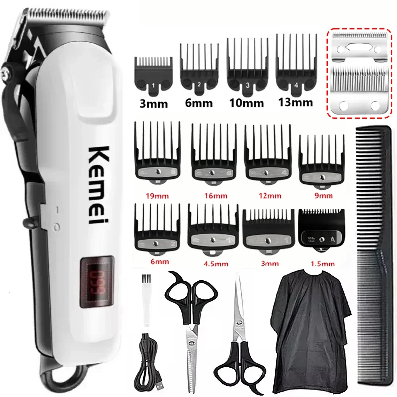Kemei Haarschneidemaschine, elektrische Haarschneidemaschine, kabelloser Trimmer für Männer, Rasiermaschine, wiederaufladbarer Haarschnitt, Friseur KM-809A Image