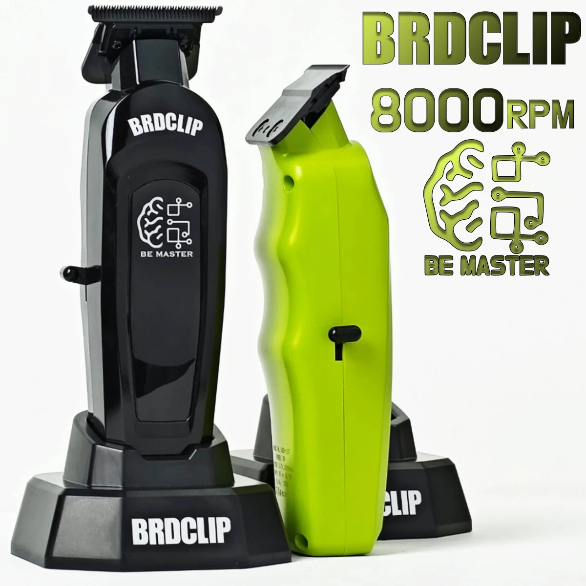 BRDCLIP Professioneller elektrischer Haarschneider BRD 107 Haarschneider für Männer 8000 U/min mit Basis 2000 mAh Friseur-Schnitzmaschine Image