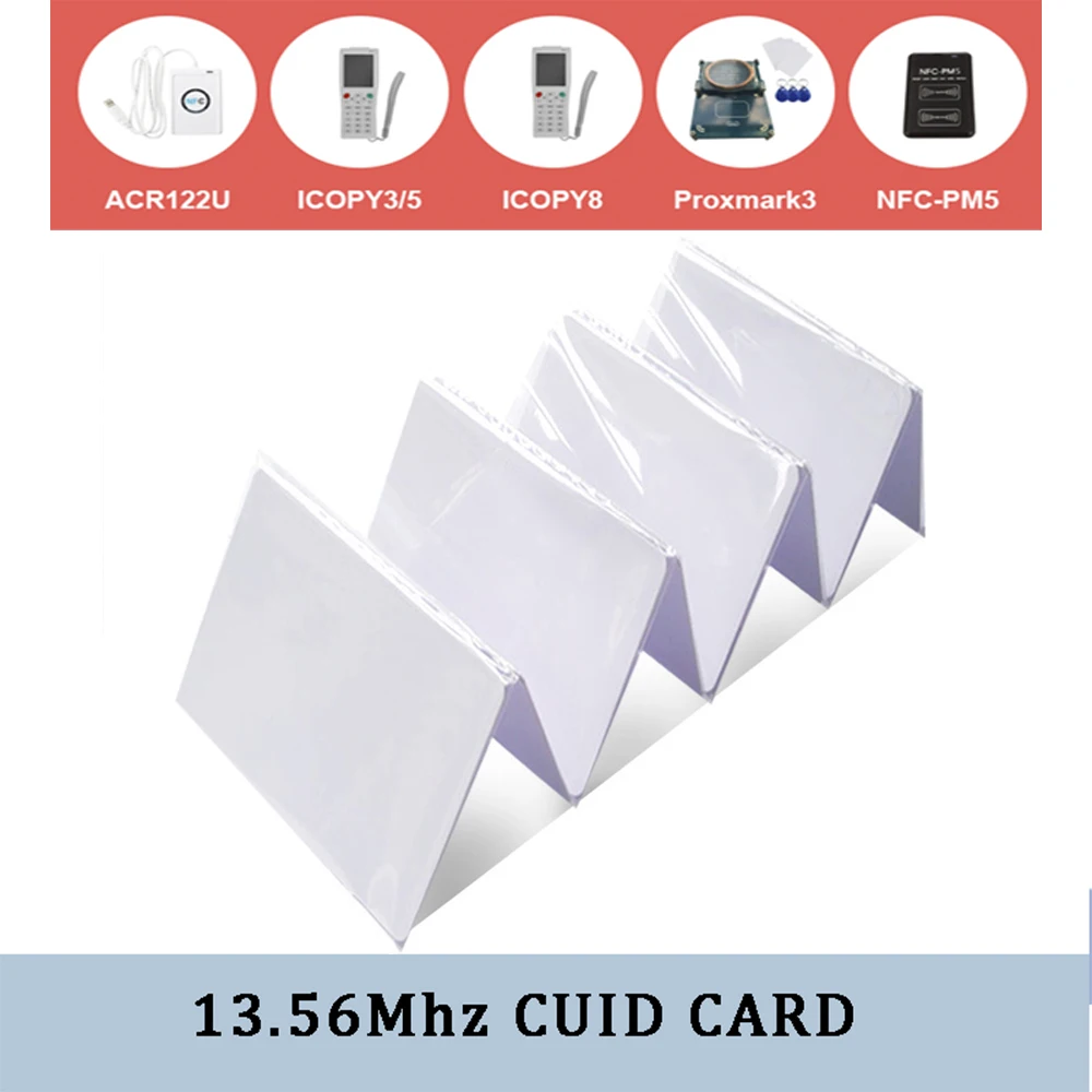 10pcs cuid card 13,56 mhz ic karten zugriffs kontrolle nfc smart chip abzeichen 0 block beschreibbare cuid karte veränderbarer schlüssel gen2 cuid tag Image