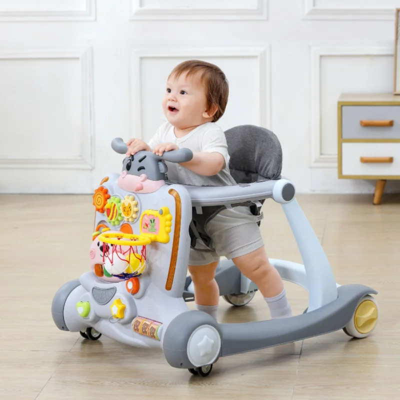 Gehwagen für Babys von 6-18 Monaten, Anti-O-Bein-Formung, multifunktionaler, rutschfester Schiebewagen, Gehhilfe für Babys, faltbar Image