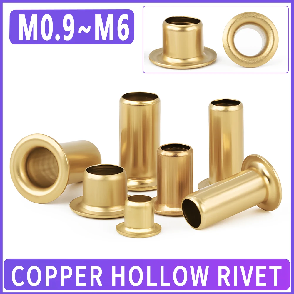 M0,9-M6 Kupfer Hohlniete Messing Hühnerauge Platine PCB Nagel Durchgangsloch Rohrnietenmuttern Durchgangsloch Nieten Unterlegscheibe Image
