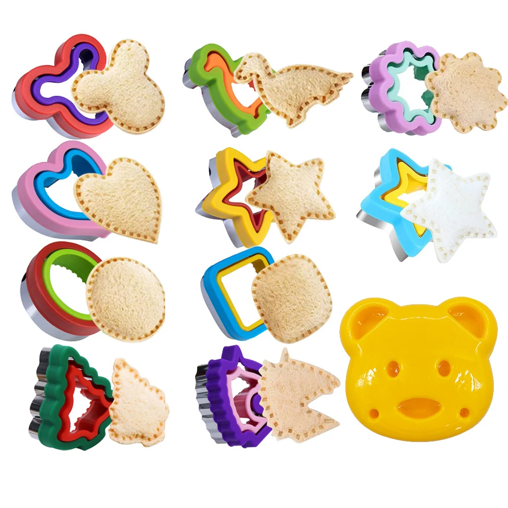 Sandwich-Ausstecher für Kinder, Set mit Versiegelung, DIY, Kekse, Brot, Formschneider, Formen, Weihnachtsbaum, Sandwich-Maker, Mittagessen, Bento-Box Image