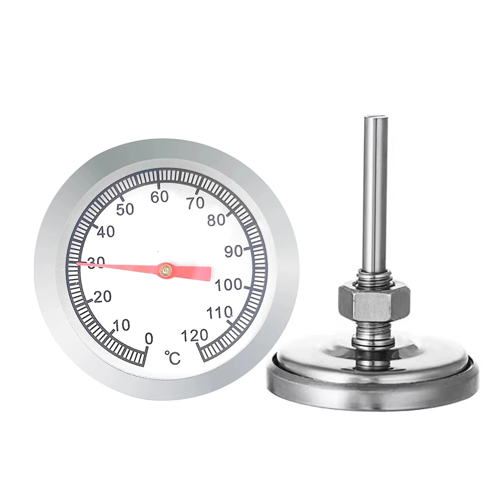 52mm 0-120 Grad Celsius Pizzaofen Thermometer Edelstahl Outdoor Indoor Grill Grill Herd Thermograph Lebensmittel Kochen Image