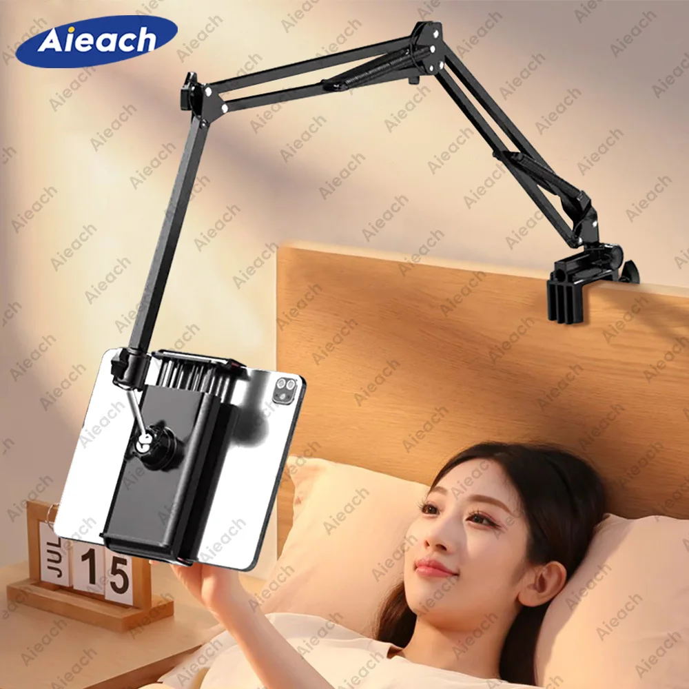 Tablet-Halter für Bett mit 90cm Metall arm iPad-Ständer Tablet-Halterung 360 ° drehbare Bett-Telefon halterung für 4.5 ~ 12,9 Zoll Telefon-Tablet Image