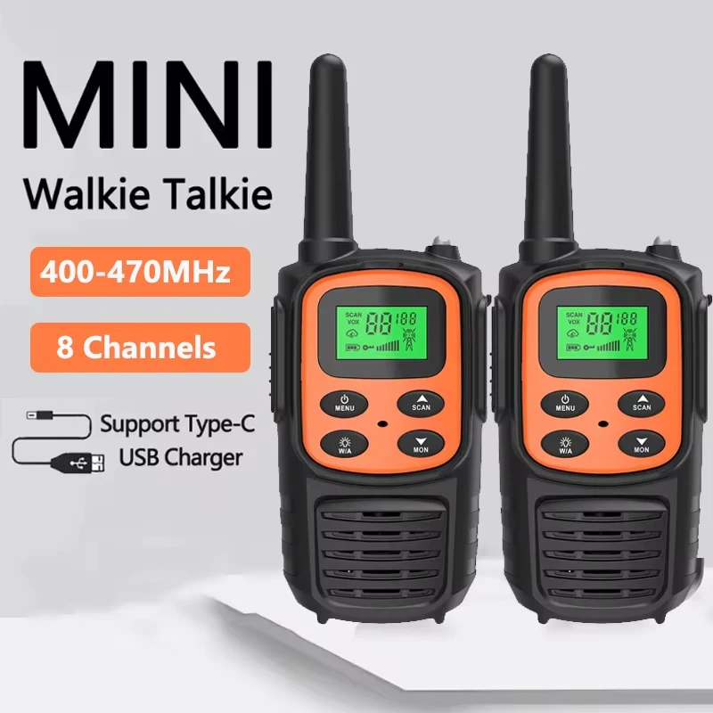 2PCS Kinder Tragbare Outdoor Kinder Zwei Weg Radio UHF Empfänger Walkie-Talkie Radio Comunicador Mini Walkie Talkie für Jungen Mädchen Image