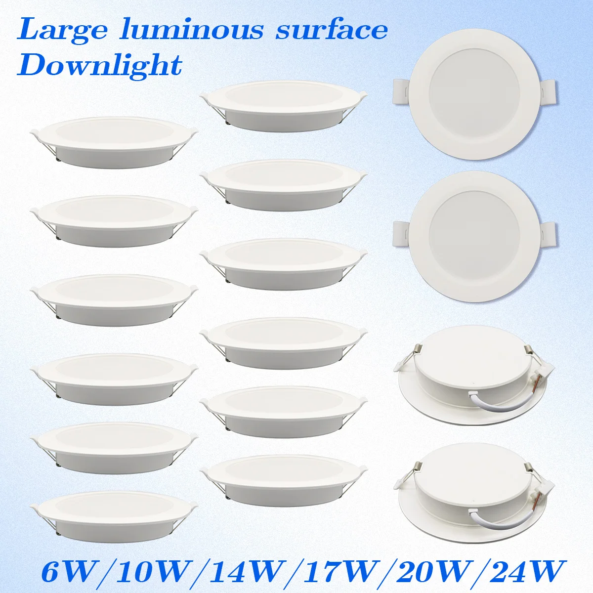 2 Stück LED-Einbaustrahler AC100-240V 3 Farben LED-Deckenspot 6W 10W 14W 17W 20W 24W Einbau-Downlight Kaltweiß Warmweiß Lampe