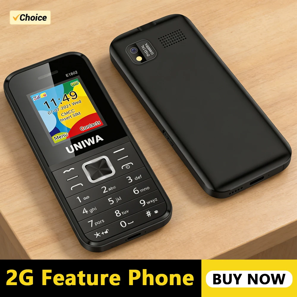 UNIWA E1802 GSM Senioren-Tastenhandy Lange Standby-Zeit Große Tasten Lauter Ton FM-Radio Dual-SIM Entsperrtes Mobiltelefon Image