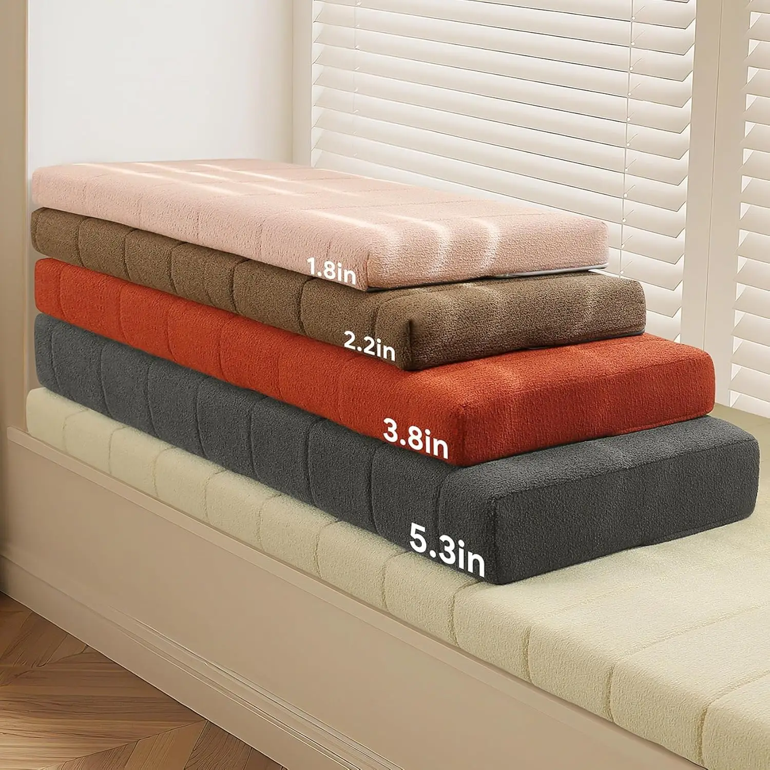 Benutzerdefinierte Teddy Samt Erkerfenster Sitz lange Bank Kissen Sitzpolster lange Matratze Polsterung Stuhl Sitzpolster dekorative Pads Schaukeln Image