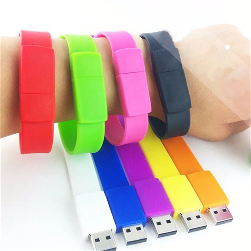 JASTER Armband USB-Flash-Laufwerk 64 GB schwarzes Armband Pen Drive 32 GB kreative Geschenke Memory Stick 16 GB wasserdichter externer Speicher Image