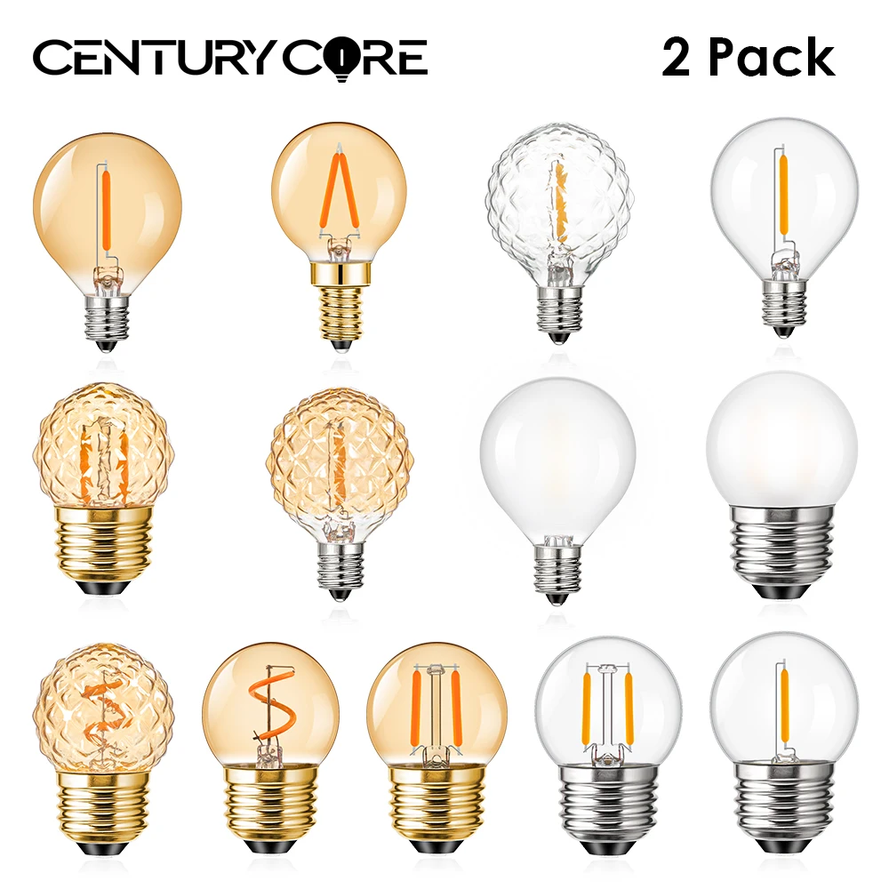 2 Stücke Mini Globe G40 Led-lampen E27 220 V E14 E12 Warmweiß Dimmbar Vintage Austauschbare Anhänger Girlande Glühlampe Dekor Licht
