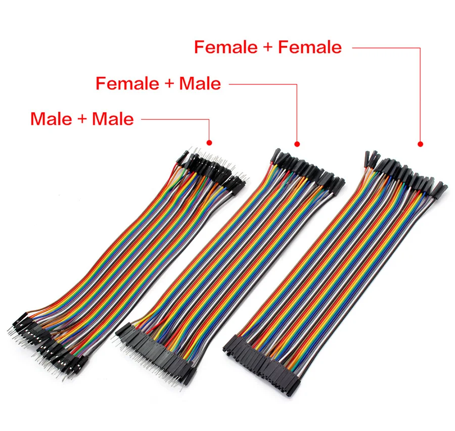 DIY-Elektronik-Draht-Dupont-Kabel für Arduino, Steckbrett, 10 cm Stecker auf Stecker + Stecker auf Buchse und Buchse auf Buchse, 20–120 Stück Image