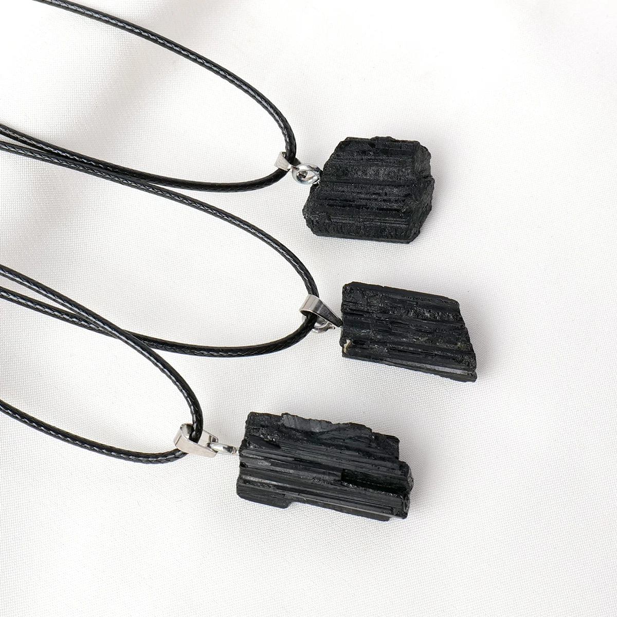 Natürliche Schwarze Turmalin-Anhänger-Halskette, Heilkristall-Schmuck, DIY-Geschenk für Frauen und Männer Image