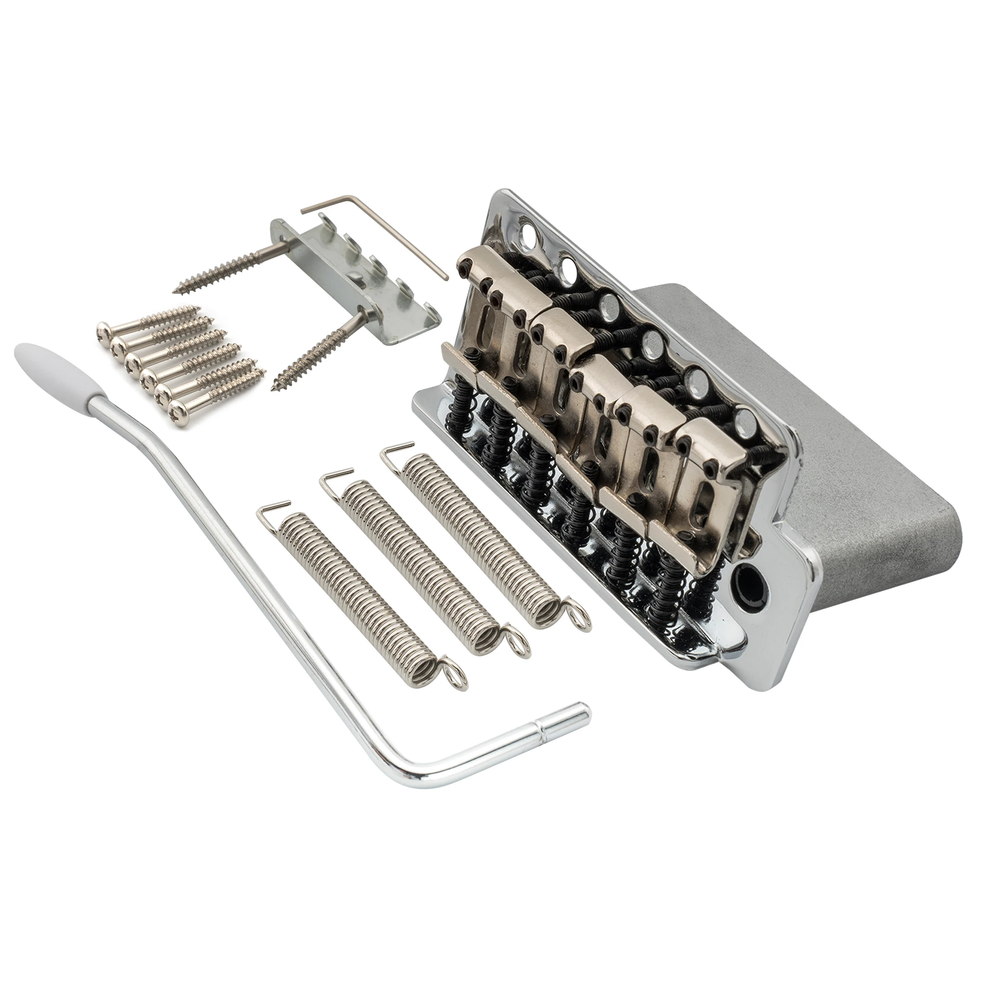 Wilkinson 52,5 mm (2–1/16 Zoll) Vintage-Stil Full Block ST Gitarren-Tremolo-Brücke Pop-In-Arm 6 Schrauben für Squier/Mexico Fender ST