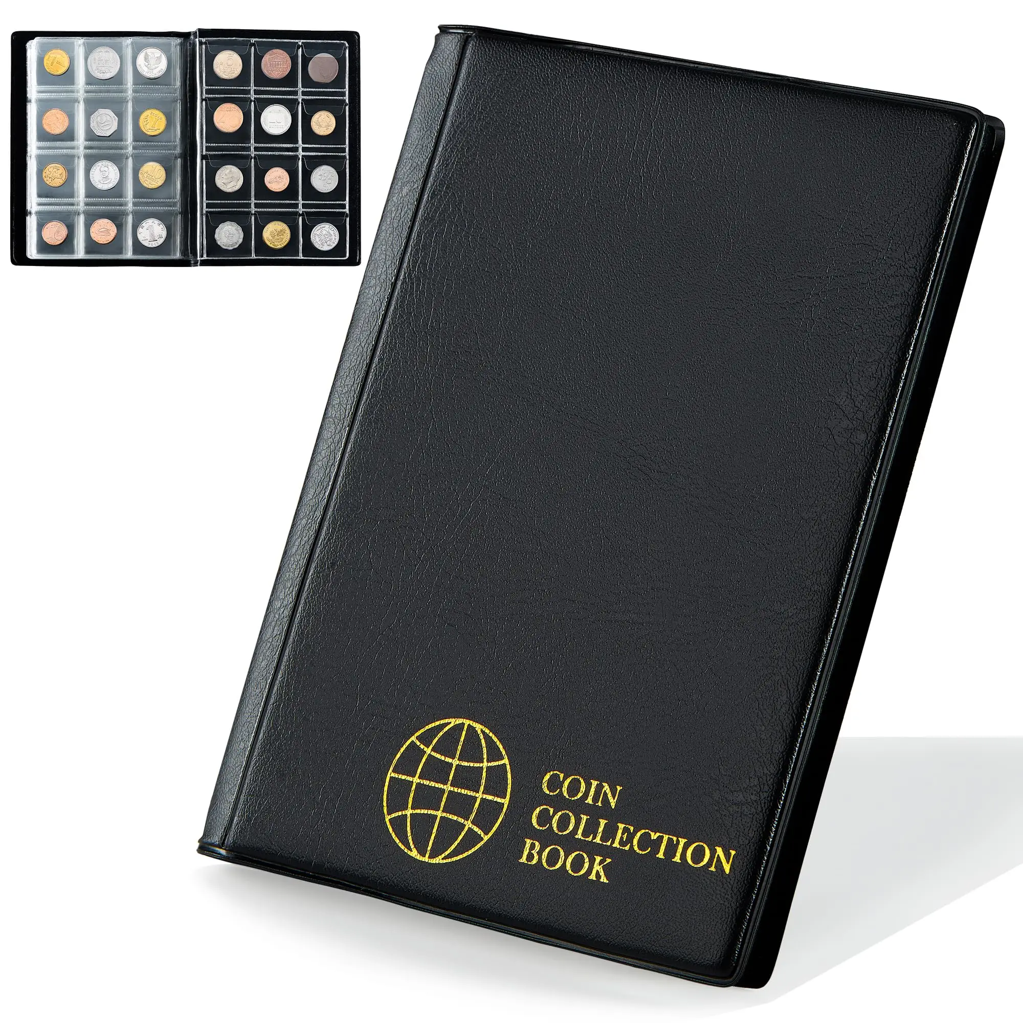 120-Taschen-Münzsammelbuch, Münzsammelhalter, Album, Gedenkmünzen-Organizer für Sammler, Heimdekoration Image