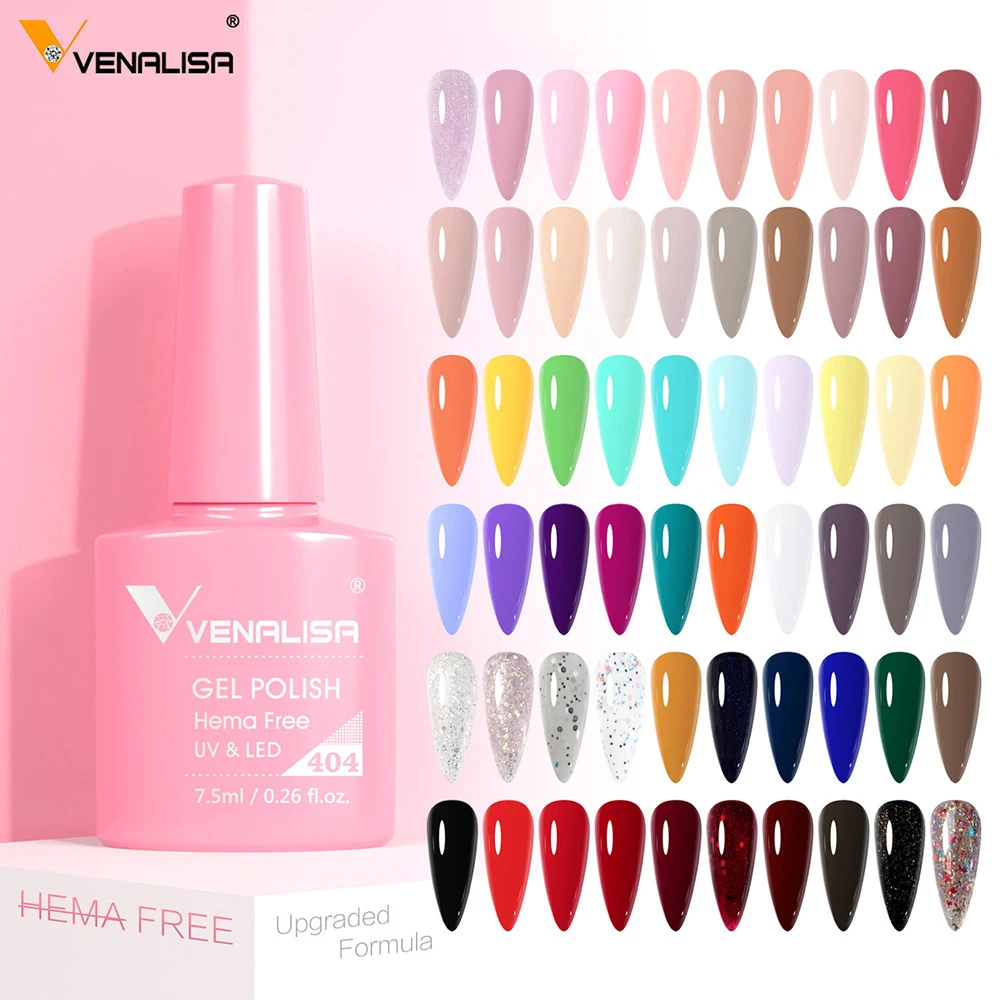 Venalisa 7,5 ml Nagel-Gel-Nagellack, 60 Farben, Hema TPO-frei, milchig-weißes Gelee, Soak Off UV-LED-Lack, vollständige Abdeckung, CANNI-Maniküre Image