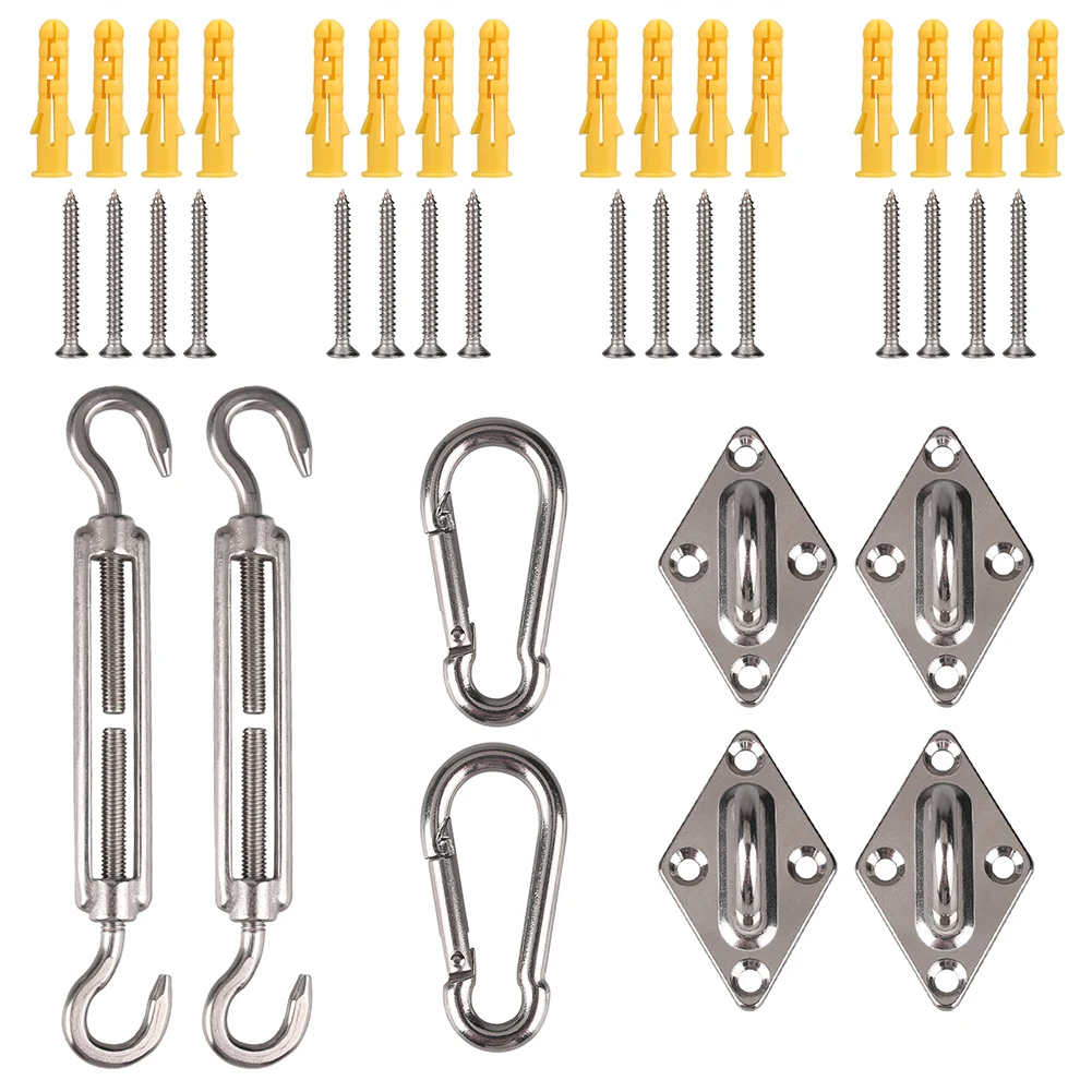 Hardware-Set für Sonnensegel, 24 Stück/Set, 304 Edelstahl, Sonnenschutz, Baldachin-Installationsset für die Installation von Markisenzubehör Image