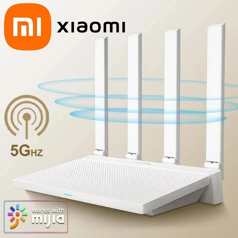 Original Xiaomi Ax3000t Router 2,4 GHz 5GHz 1,3 GHz CPU 2x2 160MHz WAN LAN LED NFC-Verbindung für Home-Office-Spiele mi Image
