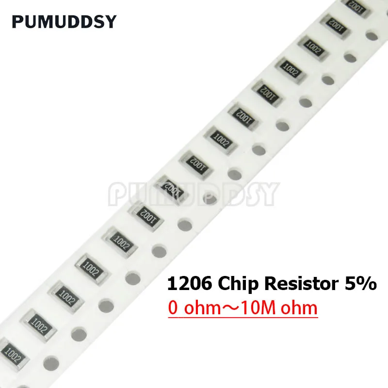 200 Stück 1206 SMD 1/2 W Chip-Widerstand 0R ~ 10 m 1 10R 100R 220R 330R 470R 1 K 4,7 K 10 K 47 K 100 K 10 100 330 470 1 M Ohm 5 % Widerstand Image