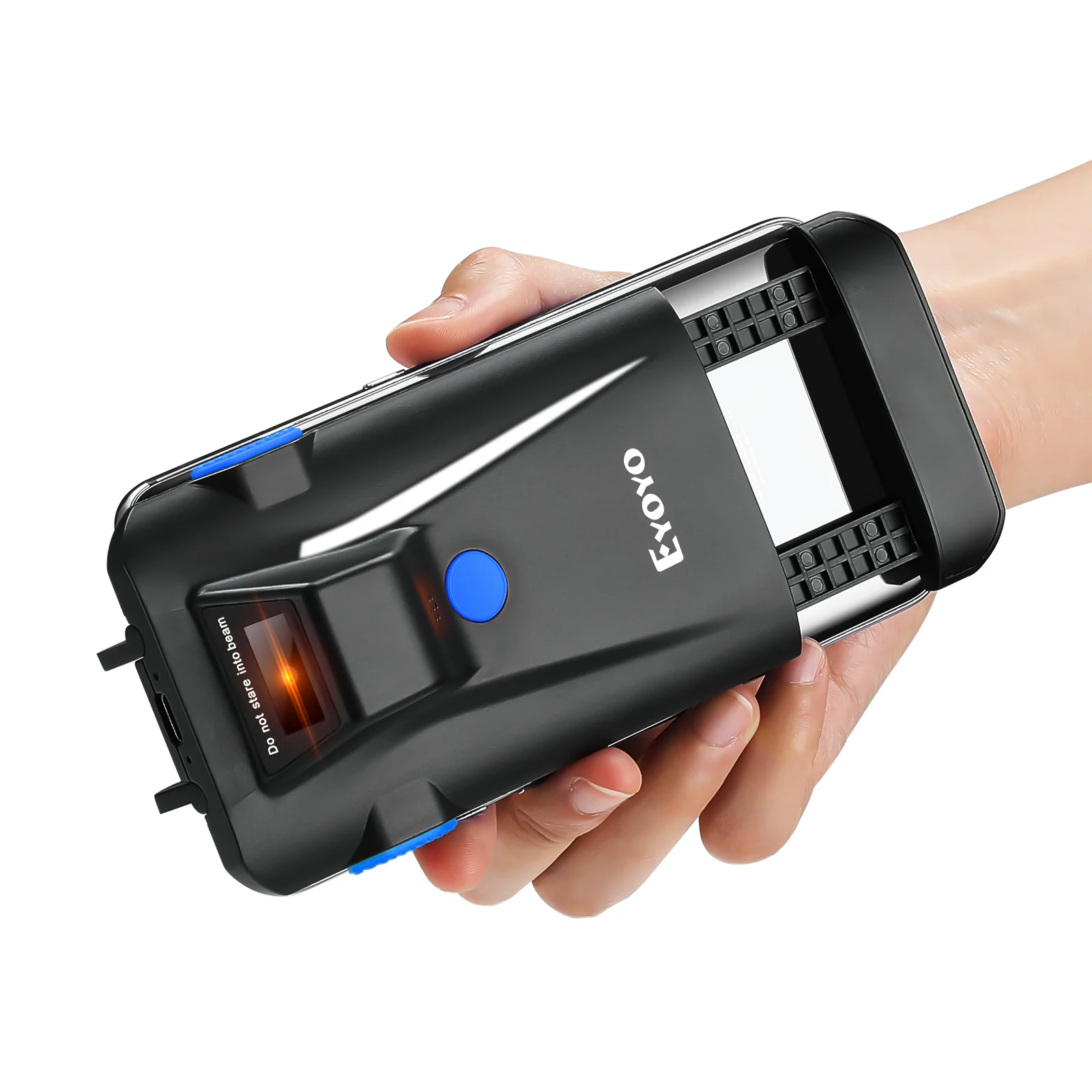 Eyoyo 2D Telefon Zurück Clip Bluetooth Barcode Scanner Tragbare Barcode Reader Daten Matrix Code 1D 2D QR Scanner Android IOS System Image