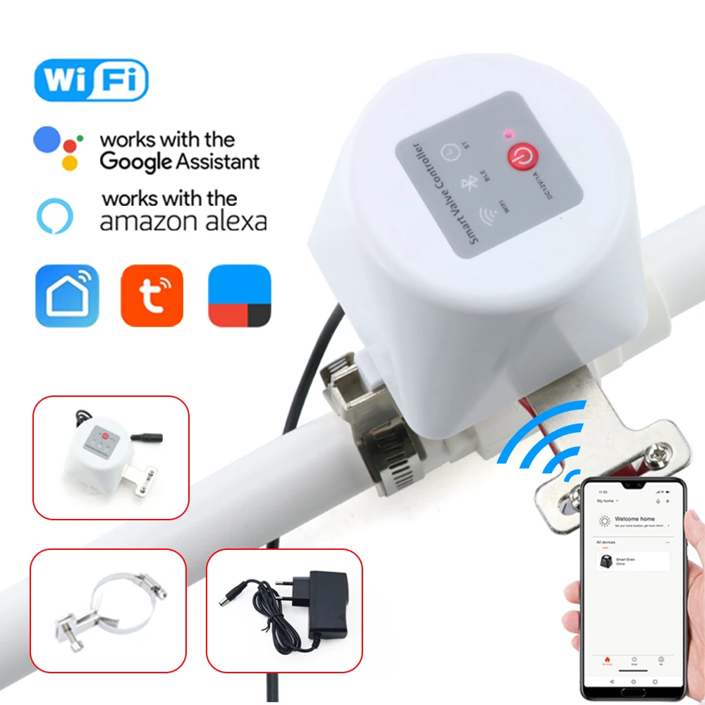Tuya WiFi Wasser Ventil Gas Abschaltung Kugelhahn Timer Garten Smart Wasserhahn Controller Unterstützung Alexa Google Assistent SmartLife Image