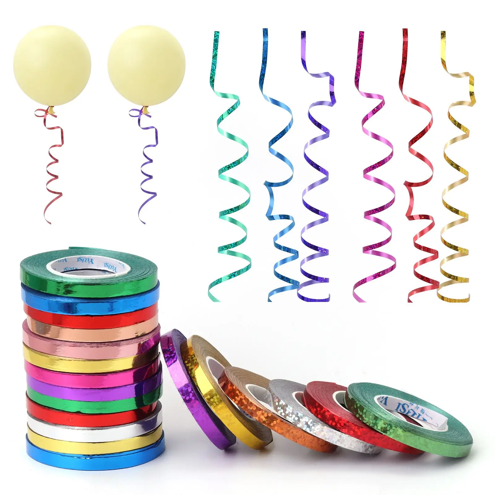 Ballonband, Geburtstagsdekoration, 10 Meter/Rollen, 5 mm, Geburtstagsparty-Dekoration, Hochzeit, Ballon, Laserseil, Satinbänder, Party-Dekoration Image